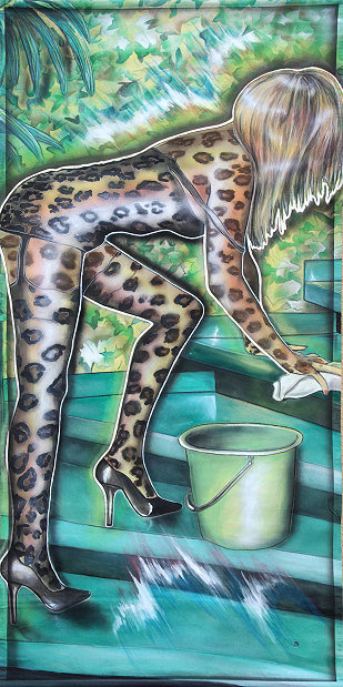 Welcome to the jungle - homebody series, willkommen im Jungel - Hausfrauen serie, Gemaelde, Frauenbilder, Frauengemälde, Akt, Aktmalerei, erotische Kunst, erotische Malerei, erotic art, paintings, painting, putzen, treppe putzen, ohne hschen, putzen erotisch, hausfrau, hausputz, putzhilfe, putzfrau, putzeimer, putzfrau, room mate, cleaning, stairs, stair cleaner, housewife, home mate, ama de casa, homebody, cleaning, limpiar las escaleras, 