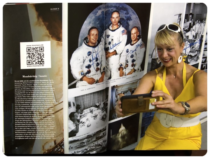 www.moonaco.de Knigin von Moonaco bei der Ausstellung 50 Jahre Mondlandung genau am 21.07.2019 inkl. virtueller Mondlandung